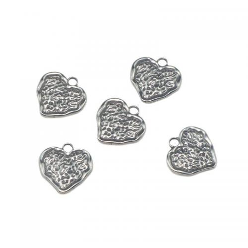 Stainless Steel Heart Pendants, 304 Stainless Steel, DIY, original color, 20x17mm, Sold By PC