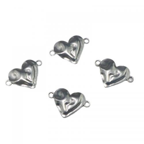 Stainless Steel Connector, 304 Stainless Steel, Heart, DIY, original color, 24x18mm, Sold By PC
