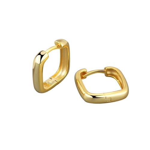 Brass Huggie Hoop Earring, Square, plated, fashion jewelry & for woman, more colors for choice, nickel, lead & cadmium free, 14.50x14mm, Sold By Pair