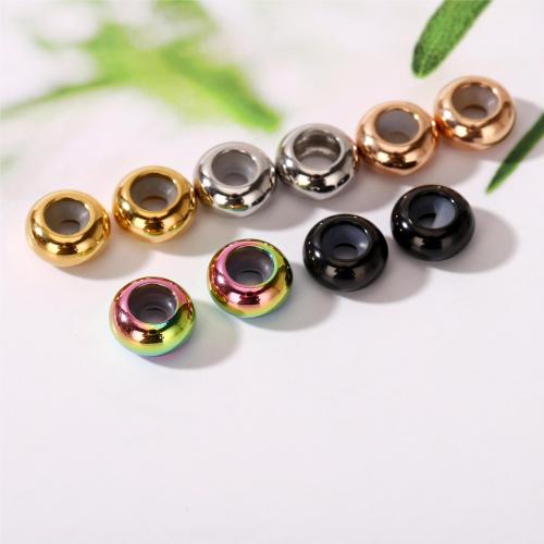 304 Stainless Steel Stopper Beads, Round, plated, DIY, more colors for choice, 8x4mm, Sold By PC