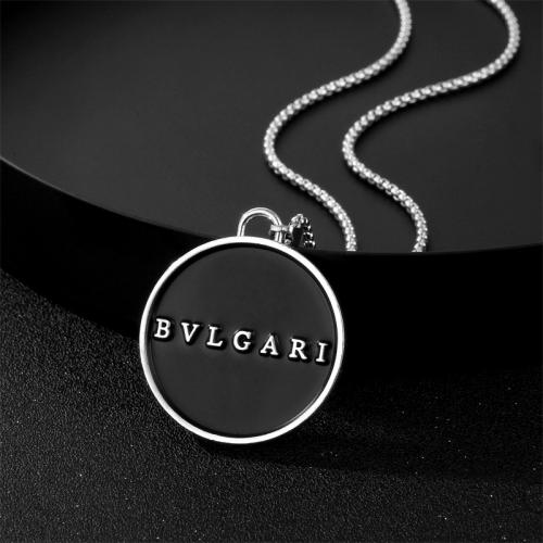 Titanium Steel Necklace with Zinc Alloy Round plated fashion jewelry silver color Length 70 cm Sold By PC