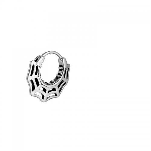 Titan Stahl Ohrring, Titanstahl, plattiert, Modeschmuck, Silberfarbe, 19x18mm, verkauft von PC