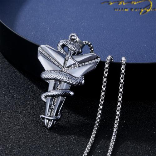 Titanstahl Halskette, mit Zinklegierung, plattiert, Modeschmuck, keine, Länge:70 cm, verkauft von PC