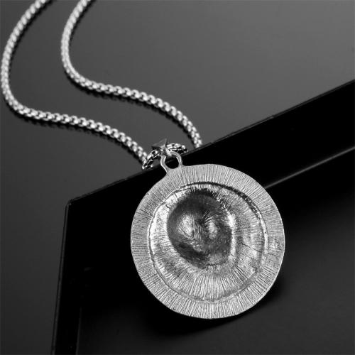 Titan stål halsband, med Zink Alloy, plated, mode smycken, silver, Längd 70 cm, Säljs av PC