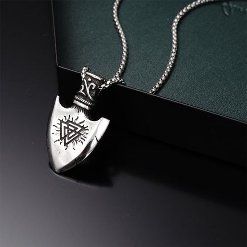Titanium Steel Necklace, with Tibetan Style, plated, fashion jewelry, silver color, Length:70 cm, Sold By PC