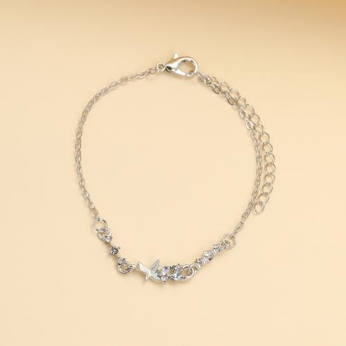 Tibetan Style Bracelet, with 5cm extender chain, fashion jewelry & micro pave cubic zirconia & for woman, original color, nickel, lead & cadmium free, Length:Approx 17.5 cm, Sold By PC
