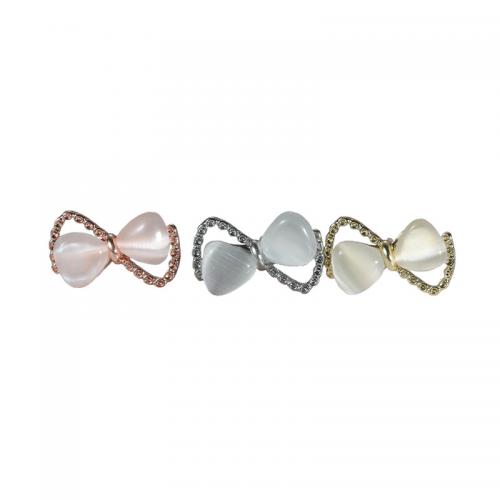 Tibetan Style Stud Earring, with Resin, Bowknot, plated, for woman & hollow, more colors for choice, 10x5mm, Sold By Pair