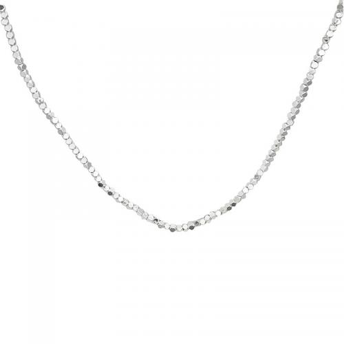 Stop cynku Naszyjnik, Platerowane w kolorze srebra, biżuteria moda & dla kobiety, długość około 16 cal, sprzedane przez PC