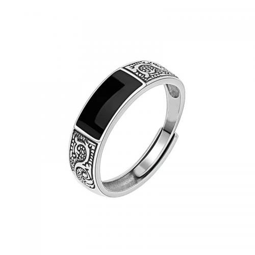 Zinc Alloy Manchet Finger Ring, silver plated, Vintage & uniseks, Maat:6-9, Verkocht door PC
