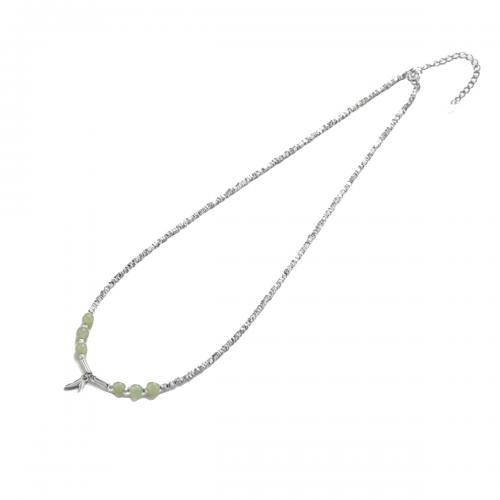 Zinc Alloy Bracelet and Necklace with Resin Leaf silver color plated & for woman Sold By PC