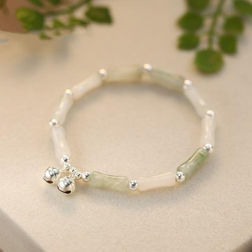 Tibetan Style Bracelet, with Resin, Bell, silver color plated, fashion jewelry & for woman, Length:Approx 6 Inch, Sold By PC
