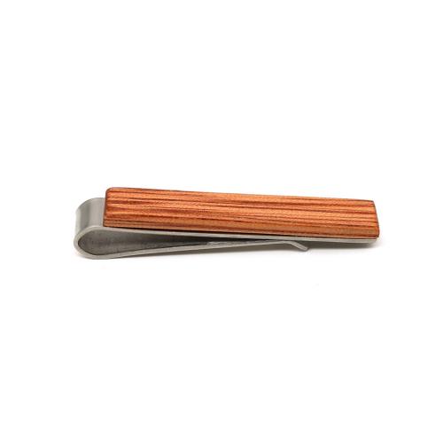 lazo Clip, aleación de zinc, con madera, para hombre, libre de níquel, plomo & cadmio, 44x8mm, Vendido por UD