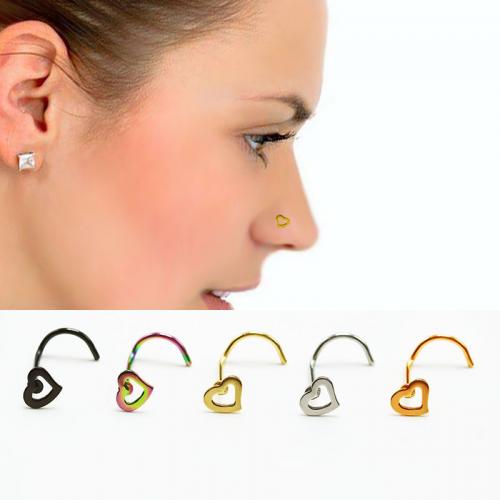 Stainless Steel Nose Piercing Jewelry, 304 Stainless Steel, Vacuum Ion Plating, Unisex, more colors for choice, Sold By PC