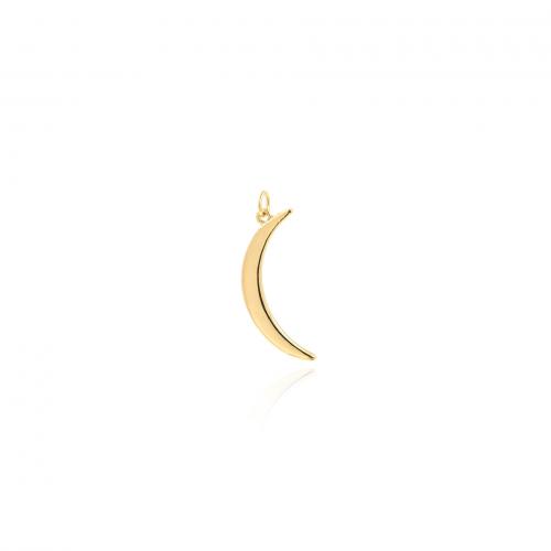 Brass Jewelry Pendants, Moon, 18K gold plated, fashion jewelry & DIY, nickel, lead & cadmium free, 32x12x1.50mm, Sold By PC