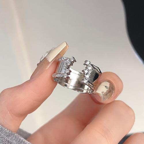Cubique anneau en laiton Circonia Micro Pave, avec perle de plastique, bijoux de mode & styles différents pour le choix & pavé de micro zircon & pour femme, protéger l'environnement, sans nickel, plomb et cadmium, Taille:7, Vendu par PC