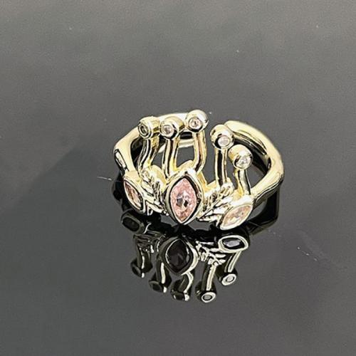 Kubisk Circonia Micro bane messing Ring, Crown, forgyldt, mode smykker & Micro Pave cubic zirconia & for kvinde, flere farver til valg, nikkel, bly & cadmium fri, Størrelse:7, Solgt af PC