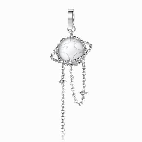 Cubic Zirconia Micro Pave 925 Sterling Silver Pendant, DIY & micro pave cubic zirconia, nickel, lead & cadmium free, 16.60x47.50mm, Sold By PC