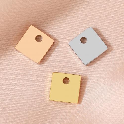 Titanium Steel Pendants Square plated DIY Sold By PC