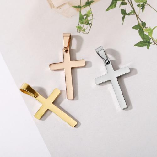 Titanium Steel Pendants, Cross, plated, DIY, more colors for choice, 14x27mm, Sold By PC