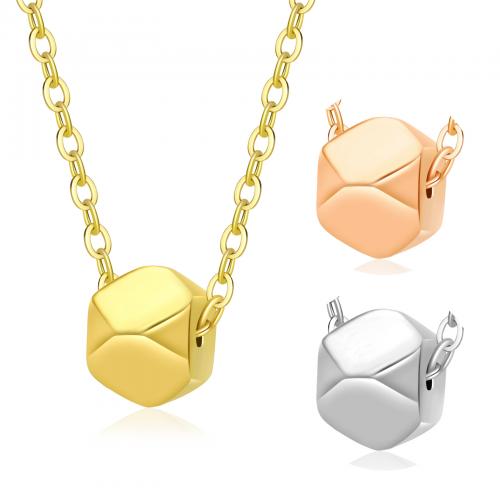 Titanium Steel Necklace with 5CM extender chain Hexagon plated for woman Length 45 cm Sold By PC