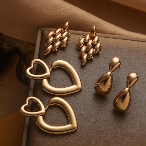 真鍮ドロップイヤリング, 銅, ゴールドメッキ, 異なるスタイルを選択 & 女性用, 無色, ニッケル、鉛、カドミウムフリー, 売り手 ペア