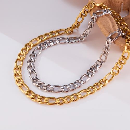 Edelstahl Schmuck Halskette, 304 Edelstahl, plattiert, Modeschmuck & für den Menschen, keine, frei von Nickel, Blei & Kadmium, wide:8mm, Länge:ca. 480 Millimeter, verkauft von PC