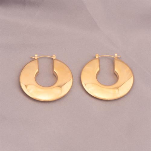 Titanium Steel  Earring, 18K gold plated, fashion jewelry & for woman, nickel, lead & cadmium free, 42x41.20mm, Sold By Pair