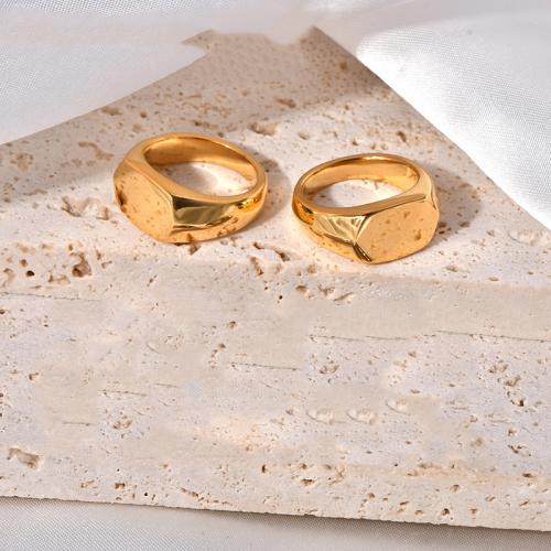 Ring Finger Titantium stali, Powlekane, biżuteria moda & dla obu płci & różnej wielkości do wyboru, złoty, bez zawartości niklu, ołowiu i kadmu, sprzedane przez PC