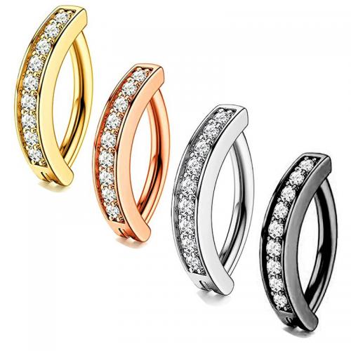 Edelstahl -Bauch-Ring, 316 L Edelstahl, Modeschmuck & Micro pave Zirkonia & für Frau, keine, 1.6*10mm, verkauft von PC