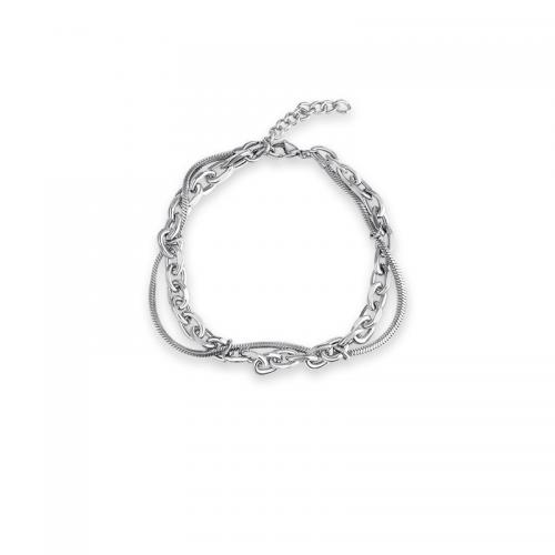 титан браслет, Двойной слой & разный размер для выбора & змея цепи & Мужский, продается PC