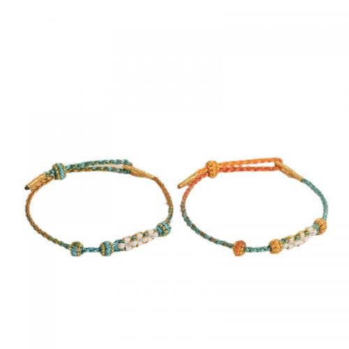 corde de coton bracelet, fait à la main, style folk & unisexe, plus de couleurs à choisir, Longueur:Environ 5.5-7.5 pouce, Vendu par PC