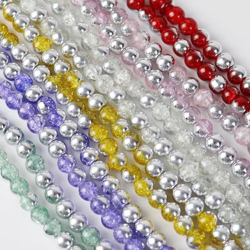 Perles en verre de mode, Rond, vernis au four, bijoux de mode & DIY, plus de couleurs à choisir, 8mm, Environ 105PC/brin, Vendu par brin