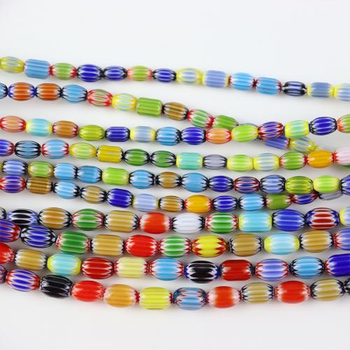 Handgewickelte Perlen, Lampwork, Eimer, Modeschmuck & DIY & verschiedene Größen vorhanden, gemischte Farben, verkauft per ca. 40 cm Strang