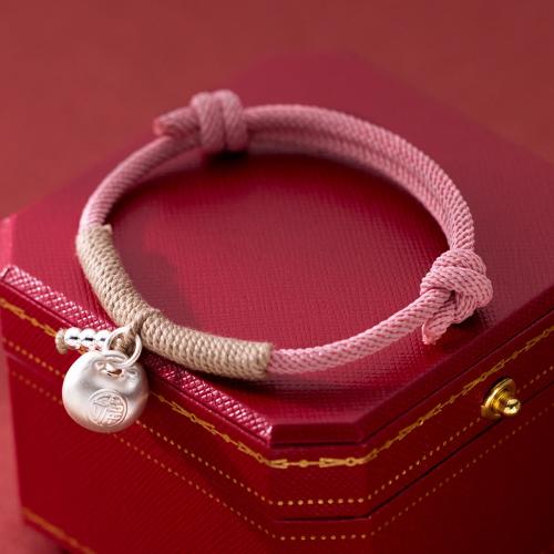 925 Sterling Silver Bangle Bracelet handmade Length Adjustable & fashion jewelry & for woman pink nickel lead & cadmium free Length Approx 13-22 cm Sold By PC