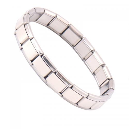 Stainless Steel Jewelry Bracelet, 304 Stainless Steel, fashion jewelry & Unisex, silver color, 9mm, Length:Approx 18 cm, Sold By PC