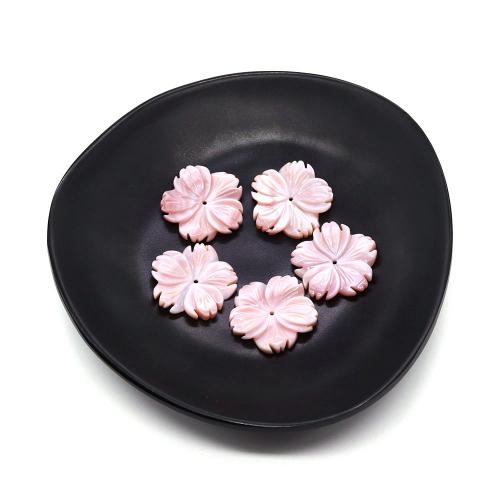 Pingentes de concha, concha de água doce, Flor, esculpidas, DIY & tamanho diferente para a escolha, rosa, vendido por PC