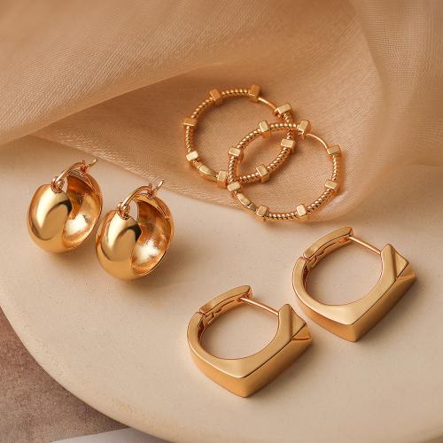 Messing Leverback Ohrring, goldfarben plattiert, verschiedene Stile für Wahl & für Frau, keine, frei von Nickel, Blei & Kadmium, verkauft von Paar