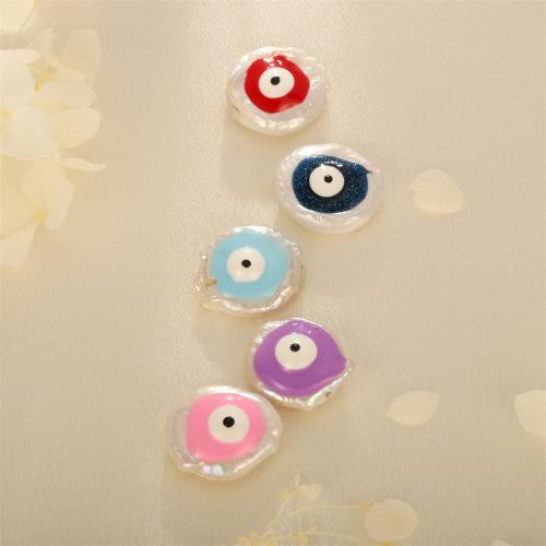 Perles de bijoux mode Evil Eye, perle de plastique, DIY & émail, plus de couleurs à choisir, 19x16mm, Vendu par PC