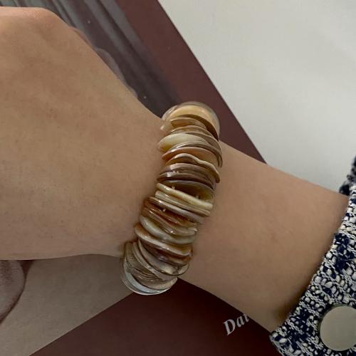 Bracelet bijoux coquillage, coquille, élastique & pour femme, couleurs mélangées, Vendu par PC