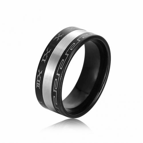 Titanium Čelik Finger Ring, pozlaćen, modni nakit & različite veličine za izbor, srebro, Veličina:7-10, Prodano By PC