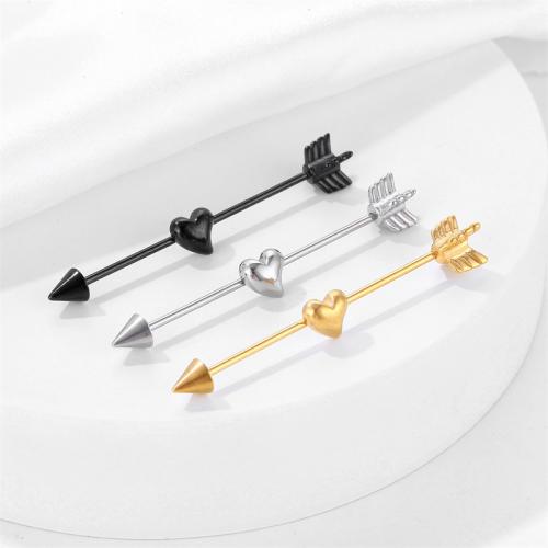 Titanium Steel  Earring Arrow plated fashion jewelry Sold By PC