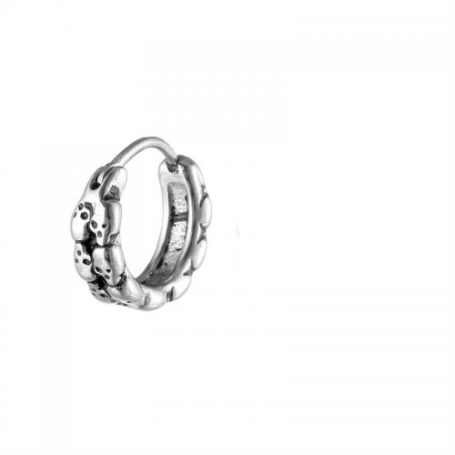 Boucle d'oreille Acier Titane, Placage, bijoux de mode, argent, 15x14mm, Vendu par PC
