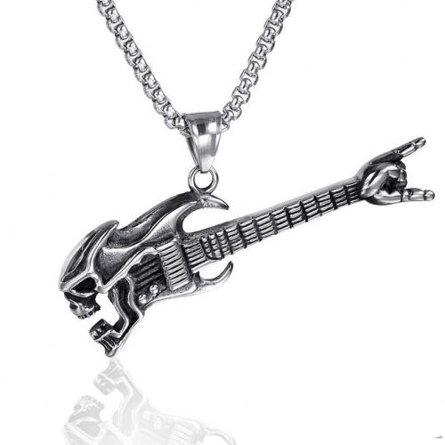 Sweater Chain Necklace, Titanium Steel, Guitar, fashion jewelry & Unisex, original color, nickel, lead & cadmium free, Length:Approx 60 cm, Sold By PC