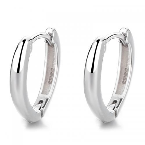 925 Sterling Silver Hoop Earrings, plated, for woman, more colors for choice, 13.50x12.50mm, Sold By Pair
