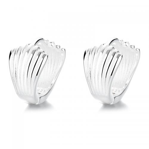 925 Sterling Silber Ohrringe, plattiert, für Frau, keine, 11x12mm, verkauft von Paar