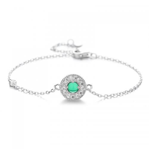 925 Sterling Silver Bangle Bracelet, with 4CM extender chain, plated, micro pave cubic zirconia & for woman, more colors for choice, Length:Approx 16 cm, Sold By PC