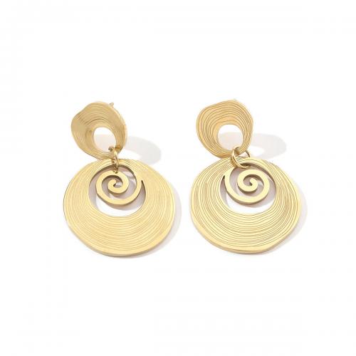 Stainless Steel Stud Earrings 304 Stainless Steel 18K gold plated fashion jewelry & for woman & hollow golden Sold By Pair