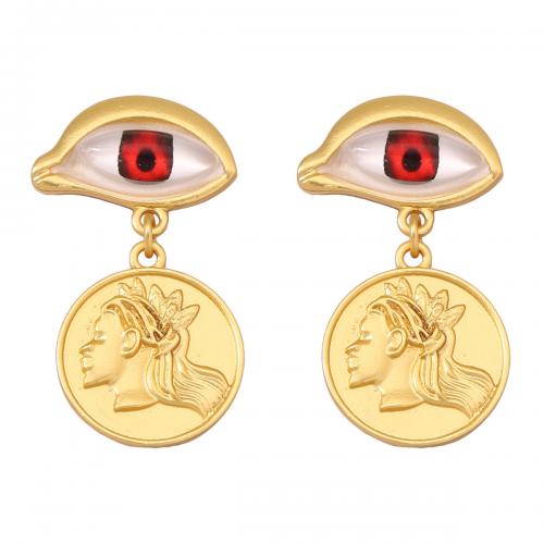 Zinc Alloy Stud Earring with Resin gold color plated fashion jewelry & for woman nickel lead & cadmium free Sold By Pair