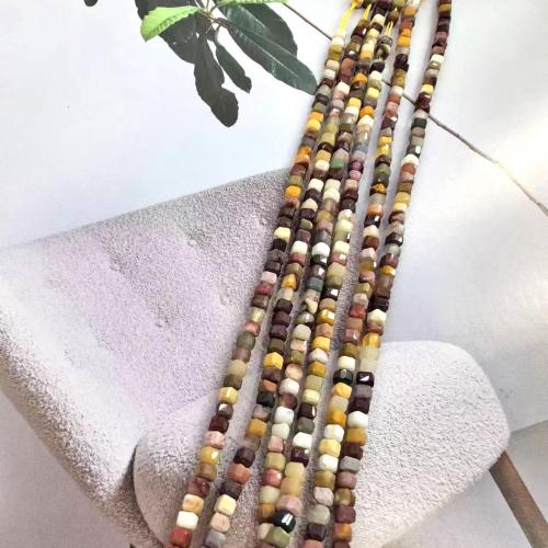 Žumanjak Stone perle, Trg, uglađen, modni nakit & možete DIY & faceted, miješana boja, 2.50mm, Prodano Per Približno 38 cm Strand