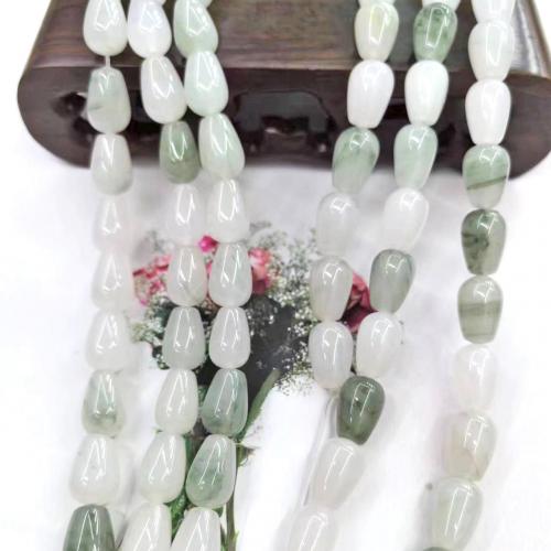 Natural Jade Beads, Jade New Mountain, Teardrop, polished, fashion jewelry & DIY, mixed colors, 10x14mm, Approx 26PCs/Strand, Sold By Strand